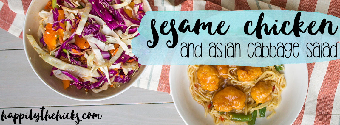 Lean Cuisine Sesame Chicken and Asian Cabbage Salad | read more at happilythehicks.com