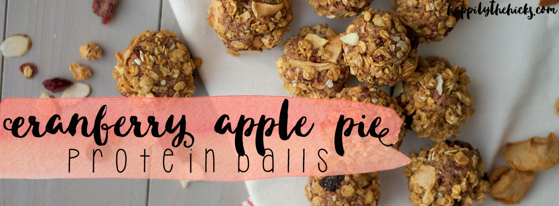 Cranberry Apple Pie Protein Balls | read more at happilythehicks.com