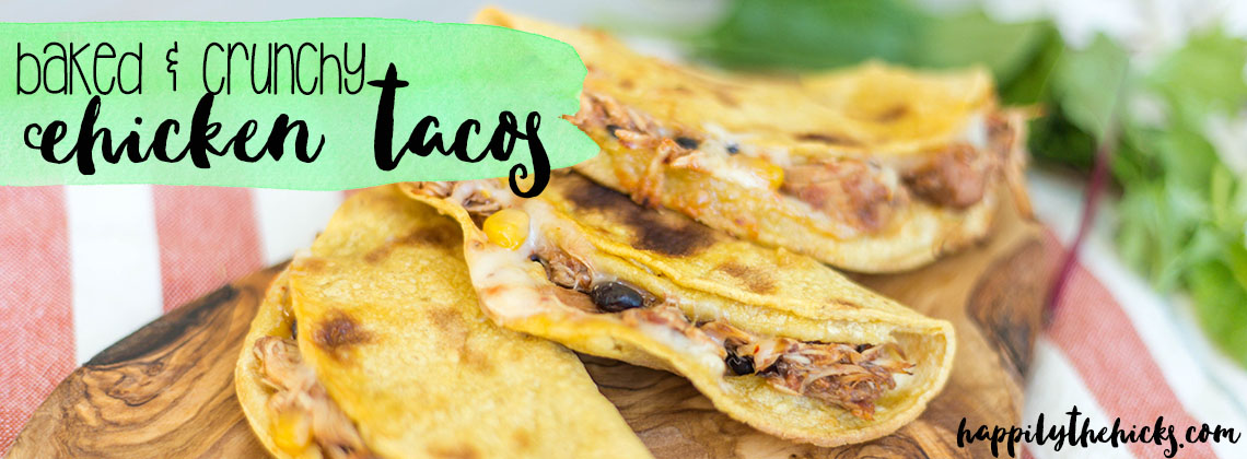 These baked & crunchy chicken tacos are so easy to throw together, and make DELICIOUS lunches. | read more at happilythehicks.com